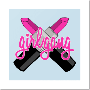 Girl Gang Lipstick Feminist Logo Posters and Art